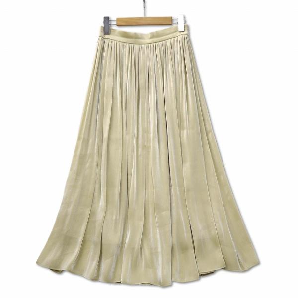 ロペ ROPE 21AW グロッシー 楊柳ギャザースカート フレア ロングスカート イエロー 38 ...