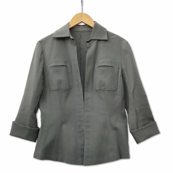 レリアン Leilian ストレッチ サファリジャケット ダークカーキ 9 (M) レディース