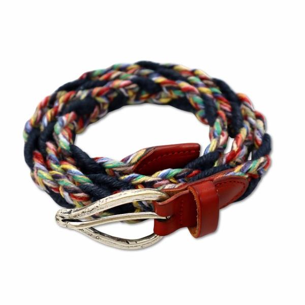 TIBERIO FERRETTI ティベリオ フェレッティ ジュート 編み込み ベルト ミックス イ...