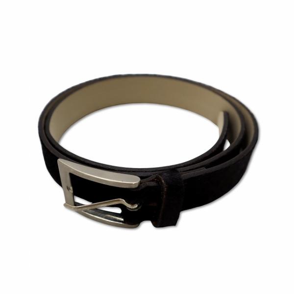 VERA PELLE 本革 ハラコ レザー ベルト イタリー製 こげ茶