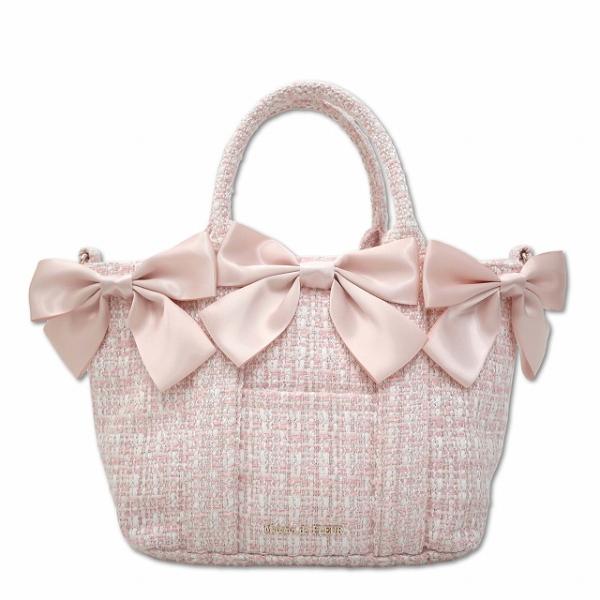 メゾンドフルール Maison de FLEUR ピンクマニアボリュームリボン2WayトートMバッグ...