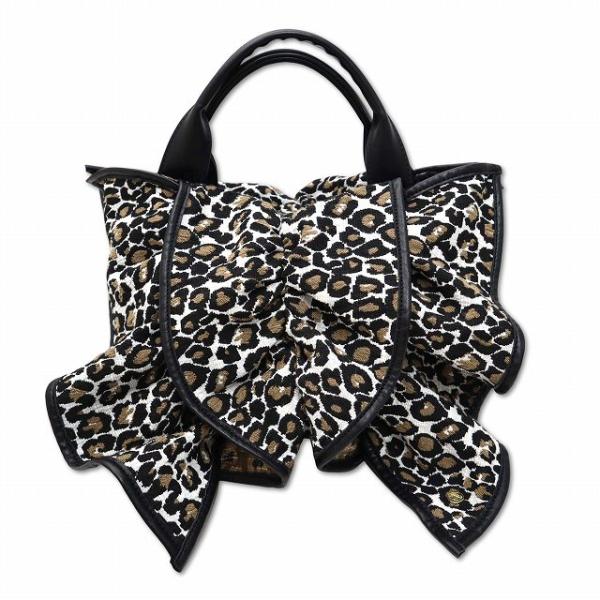 メデル Medelu レオパード ヒョウ柄 ラッフル フリル トートバッグ ハンドバッグ レディース