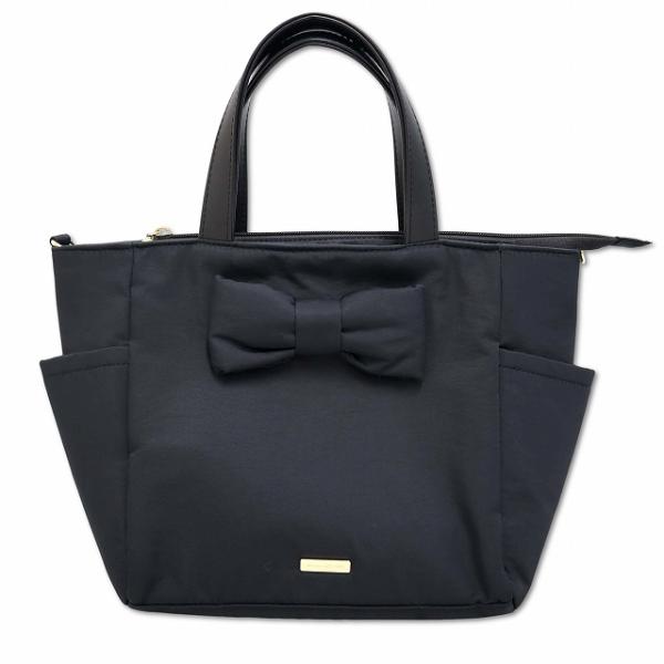 メゾンドフルール Maison de FLEUR 撥水 サイドポケット 2Way トート ブラック ...