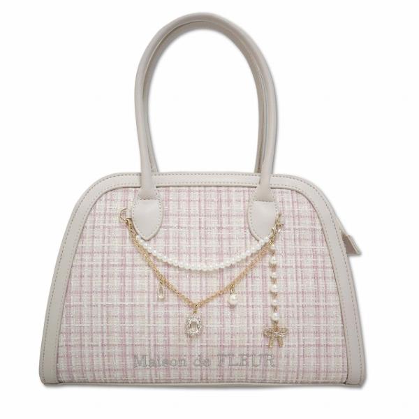 メゾンドフルール Maison de FLEUR チャーム付きツイード2Wayバッグ レディース