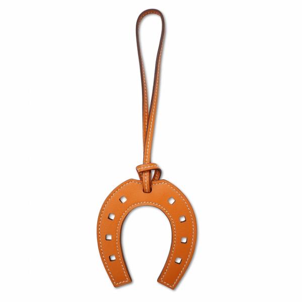未使用品 エルメス HERMES バックチャーム パドック シュバル ホースシュー オレンジ レディ...
