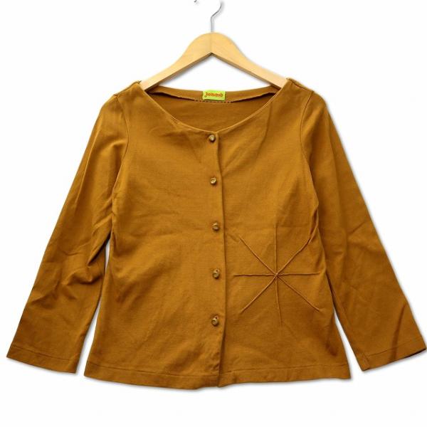 ホコモモラ JOCOMOMOLA コットン タックプリーツ デザイン カーディガン 40 ブラウン ...