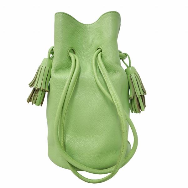 JAMIRAY ジャミレイ レザー 巾着 バケットバッグ LIGHTGREEN(ライトグリーン) レ...