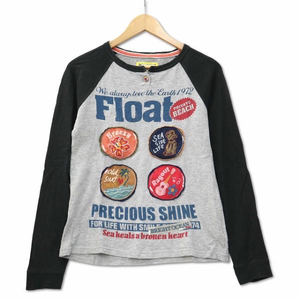 ラグアウト RAGOUT ワッペン 長袖 ラグラン Tシャツ カットソー M レディース