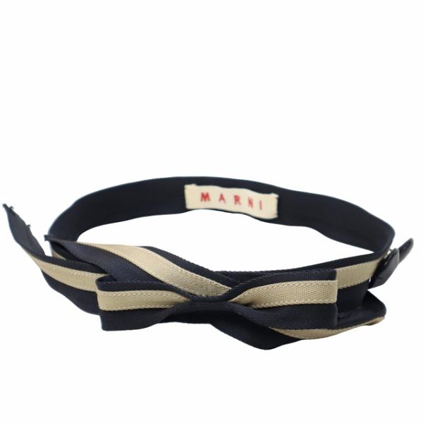 マルニ MARNI リボン ベルト BLACK × BEIGE ブラック × ベージュ レディース