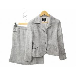 23区 オンワード樫山 ラメ ツイード スカートスーツ 上下 セットアップ 38(M) LIGHTG...