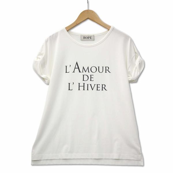 ロペ ROPE ロールアップ袖 Tシャツ カットソー 白 M レディース