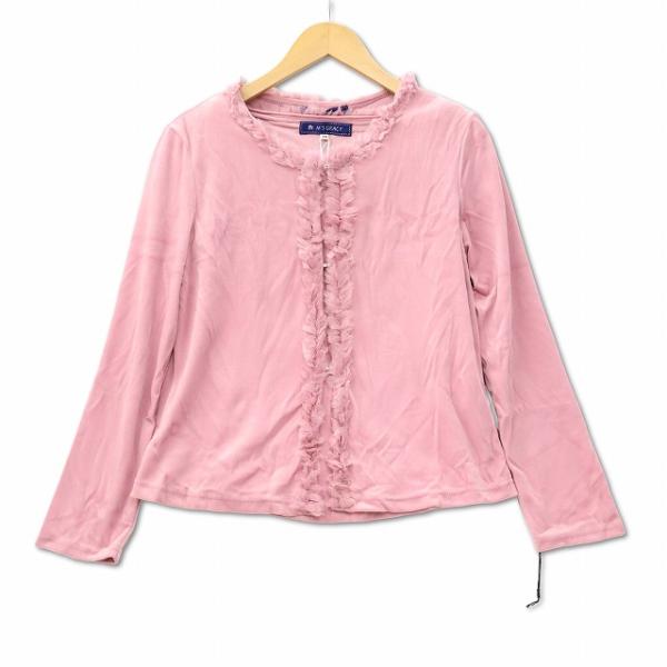 未使用品 エムズグレイシー M'S GRACY シルクシフォンフリル ベロア ツインニット アンサン...