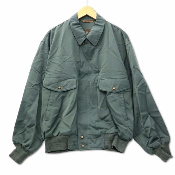 GAILY LIFE リブ付き フルジップ ジャンパー ブルゾン L グリーン メンズ