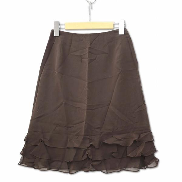未使用品 エムズグレイシー M'S GRACY ティアードフリル オーガンジー シアー スカート ダ...
