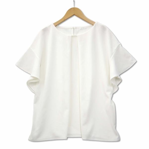 グラシア GLACIER バタフライスリーブ ゆったり プルオーバー とろみブラウス ホワイト 3L...