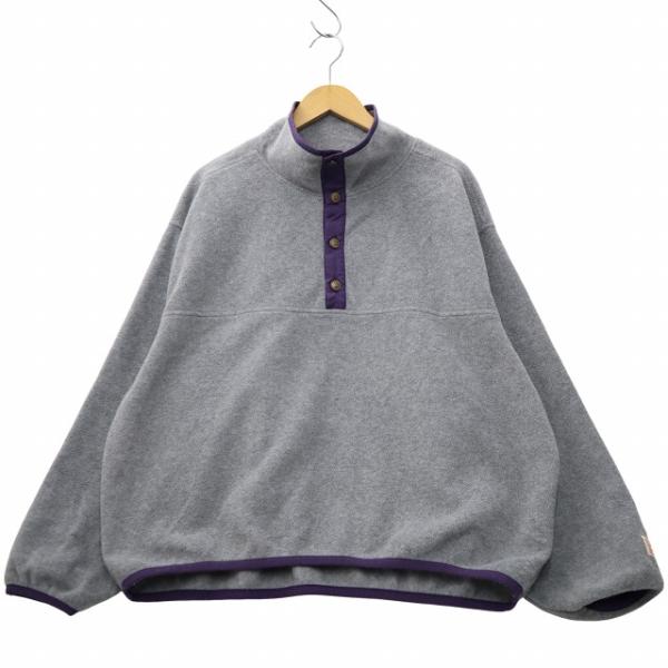 JAVA ジャバ 配色 フリース プルオーバー ジャケット L GRAY グレー JV1050003...