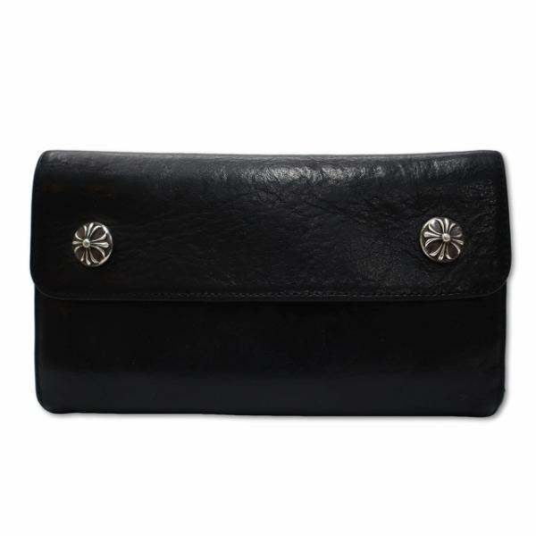 クロムハーツ CHROME HEARTS WAVE ウェーブ レザー クロスコンチョ ダガーファスナ...