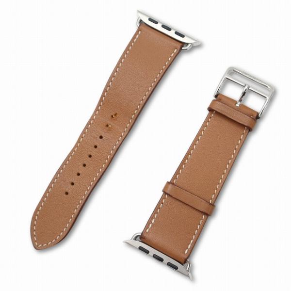 エルメス HERMES Apple Watch用 45mm シンプルトゥール ヴォー・スイフト レザ...