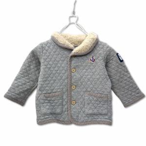 西松屋チェーン ボアカラー キルティング ジャケット 90 グレー キッズ