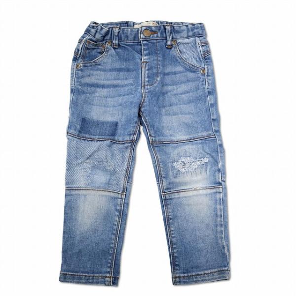 ザラ ZARA 切替 加工 デニム パンツ 92cm インディゴ キッズ