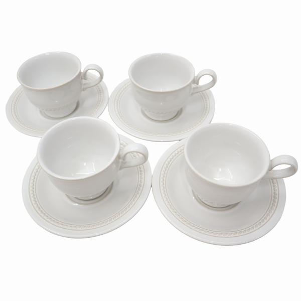 Noritake ノリタケ STONEWARE カップ＆ソーサー 4客セット WHITE(ホワイト)...