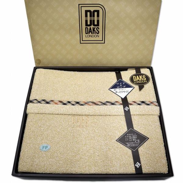 未使用品 ダックス DAKS コットン ロゴ私有 タオルケット 150×200 ベージュ その他