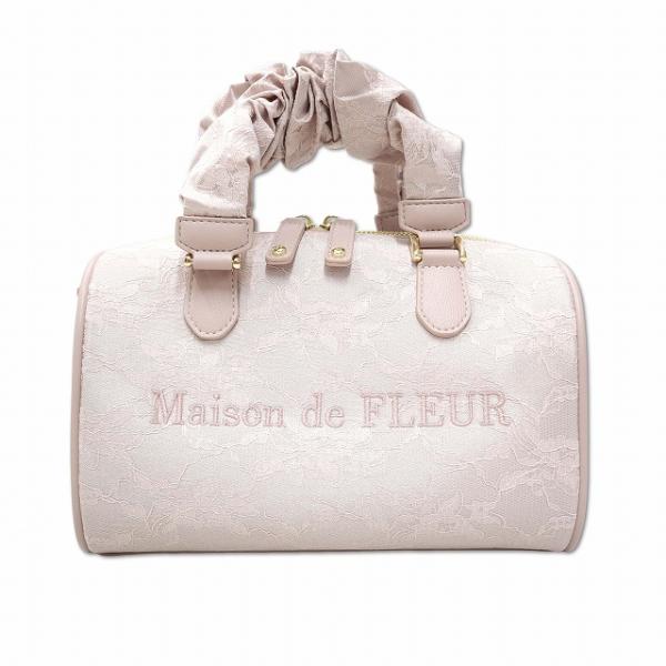 未使用品 メゾンドフルール Maison de FLEUR レース2Wayボストンバッグ ピンク レ...