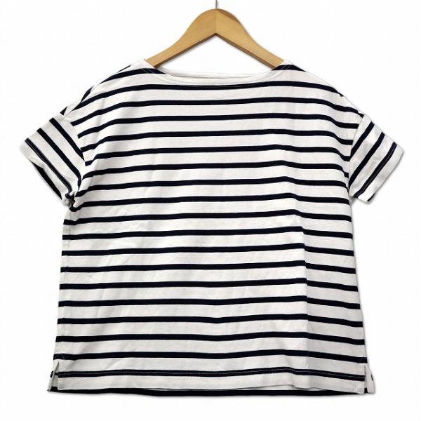 無印良品 良品計画 ボートネック ボーダー コットン Tシャツ XS〜S ブラック メンズ