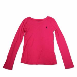 ポロ ラルフローレン POLO RALPH LAUREN ポニー刺しゅう ラウンドネック 長袖 ロング Tシャツ カットソー ピンク 6 (約120) キッズ