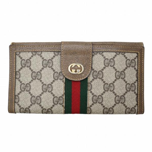 グッチ GUCCI ヴィンテージ GG柄 シェリーライン 長財布 BEIGE/BROWN(ベージュ/...
