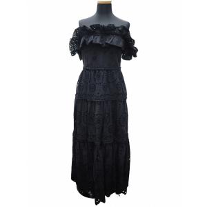 ザラ ZARA カットワーク キャミソール ワンピース S BLACK(ブラック) 春夏 レディース