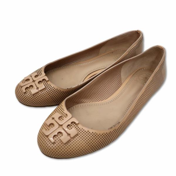 トリーバーチ TORY BURCH ♪ パンチングメッシュ フラットシューズ 23cm相当 ピンクベ...