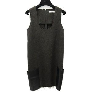 セリーヌ Celine ワンピース サイズ40 M レディース 黒 ノースリーブ ひざ丈 中古 2805 Settis Berner At