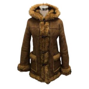 カオン Kaon ウールファーコート アウター ロング ダッフル 総裏地 36 