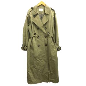 【美品】エイミーイストワール　トレンチコート　Mサイズ　デニム生地　ロゴ　総柄 美品】エイミーイストワール トレンチコート Mサイズ デニム生地 ロゴ