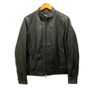 極美品□EMMETI/エンメティ FAY スタンドカラー WZIP ラムスキン 