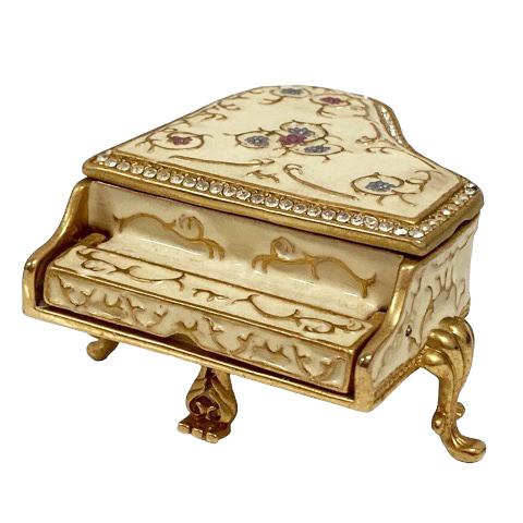 ジュエリーボックス 小物入れ 置物 オブジェ グランドピアノ 金 ゴールド 白 アイボリー 銀 シル...