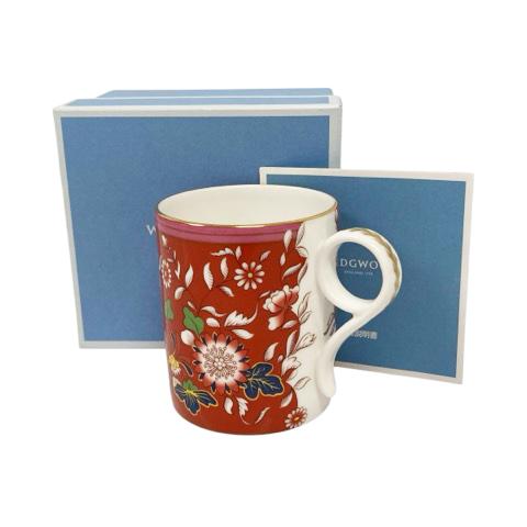 未使用品 ウェッジウッド WEDGWOOD 食器 マグカップ コップ 総柄 花柄 フラワー 赤 レッ...