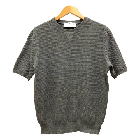 スリードッツ three dots Tシャツ ワッフルT クルーネック コットン 無地 半袖 38 ...