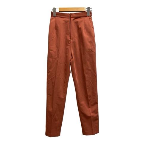 アメリ AMERI テーパードパンツ 無地 ウエストゴム センタープレス S オレンジ レディース