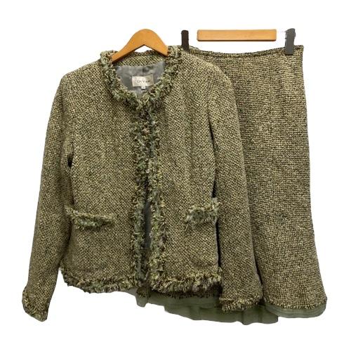 On View セットアップ 435834 ジャケット スカート ツイード 裏地 長袖 ミディ丈 1...