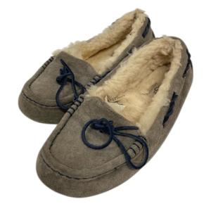 アグ UGG S/N 1010644 ローファー ダコタ モカシン ロゴ グレー レディース