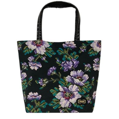 フェイラー FEILER トートバッグ ハンドバッグ ミニバッグ ナイロン ブランドロゴ 花柄 黒 ...