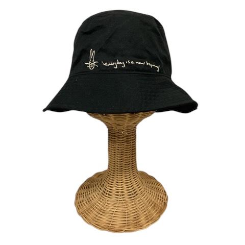 ポールスミス PAUL SMITH 帽子 バケットハット 刺繍 綿 無地 黒 ブラック 白 ホワイト...