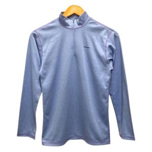 パタゴニア Patagonia カットソー オフネック ハーフジップ ロゴ プリント 長袖 XL 青 ブルー キッズ