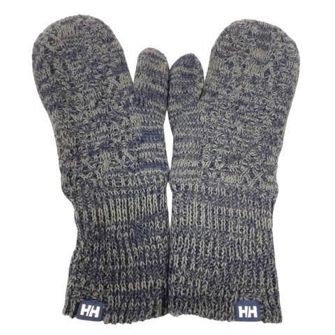 ヘリーハンセン HELLY HANSEN 手袋 ニット グローブ ミトン ミックス グレー 紺 ネイ...