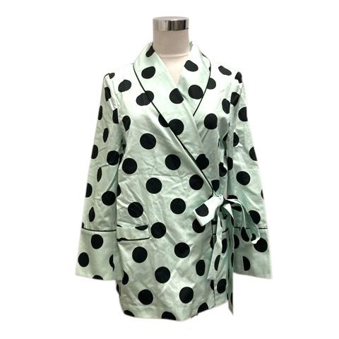 バグッタ Bagutta ジャケット ブレザー コットン リボン ドット柄 長袖 M 緑 ミントグリ...