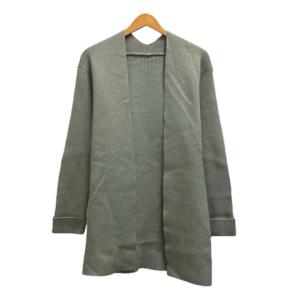エルーラ Eluro ロングカーディガン 長袖 無地 EL6010AP66 M 緑 グリーン 裏葉色 レディース