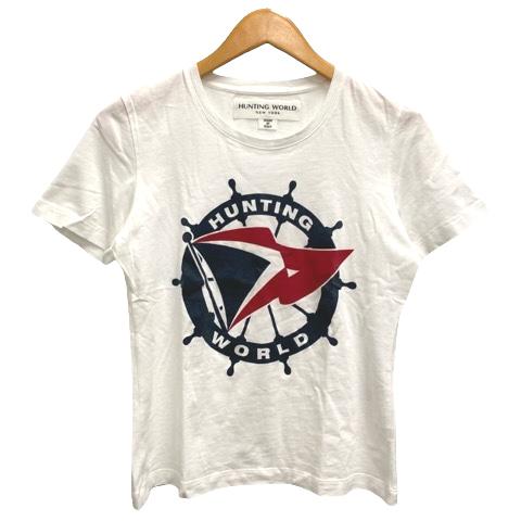 ハンティングワールド HUNTING WORLD Ｔシャツ カットソー クルーネック プリント 半袖...