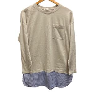 シネマクラブ CINEMACLUB カットソー トップス 長袖 Ｍ ベージュ レディース